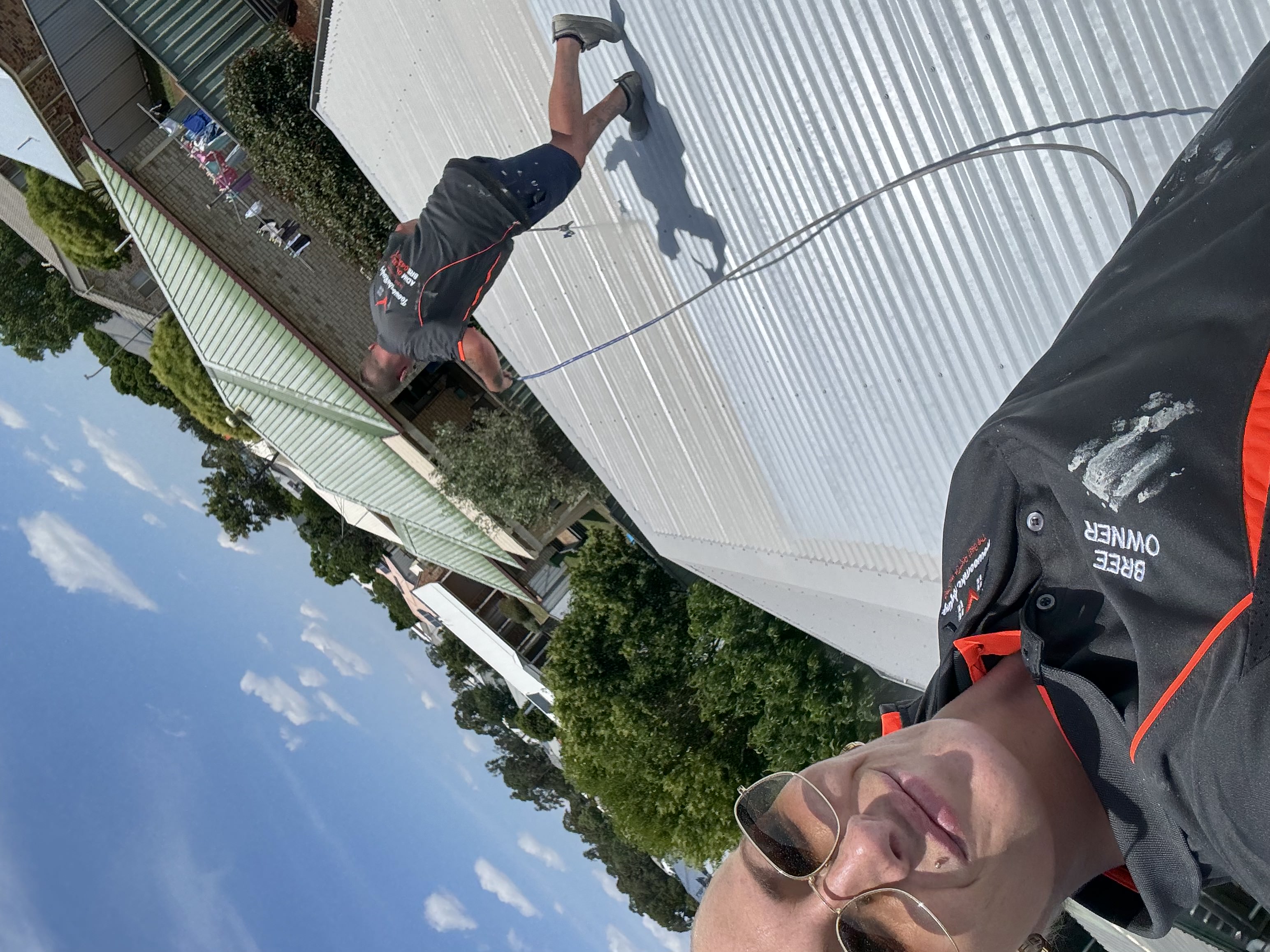 Adam and Bree from Toowoomba Roofing on the job